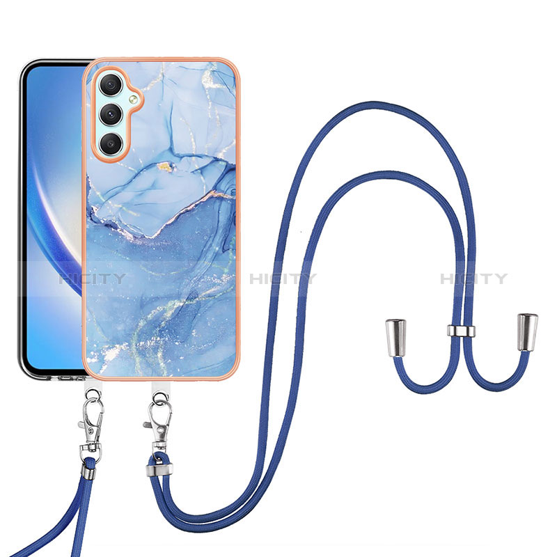 Custodia Silicone Gel Morbida Fantasia Modello Cover con Cinghia Cordino Mano YB7 per Samsung Galaxy A24 4G