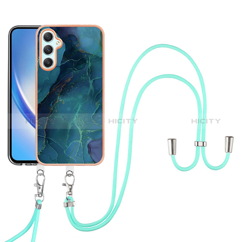 Custodia Silicone Gel Morbida Fantasia Modello Cover con Cinghia Cordino Mano YB7 per Samsung Galaxy A24 4G