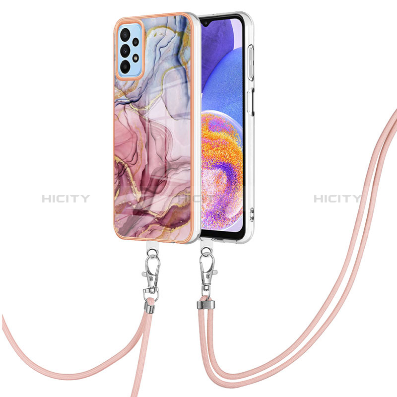 Custodia Silicone Gel Morbida Fantasia Modello Cover con Cinghia Cordino Mano YB7 per Samsung Galaxy A32 5G Multicolore