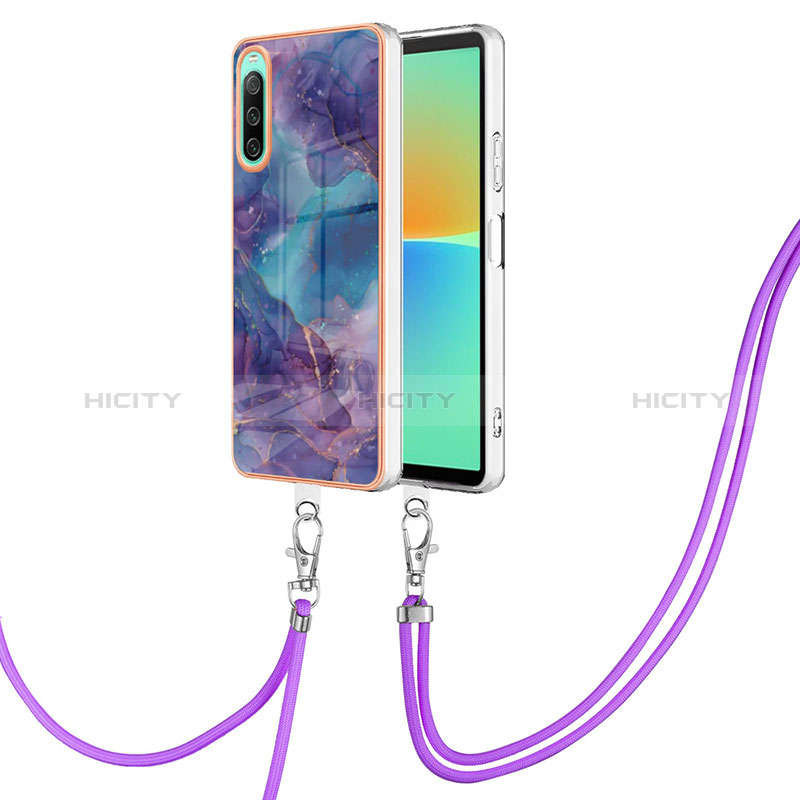 Custodia Silicone Gel Morbida Fantasia Modello Cover con Cinghia Cordino Mano YB7 per Sony Xperia 10 IV