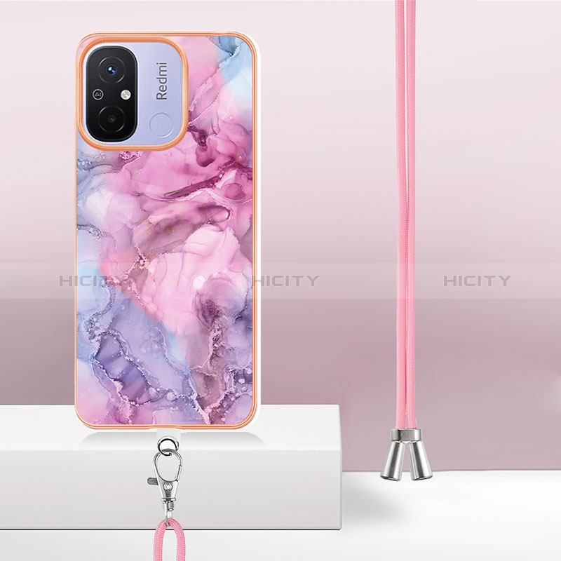 Custodia Silicone Gel Morbida Fantasia Modello Cover con Cinghia Cordino Mano YB7 per Xiaomi Poco C55