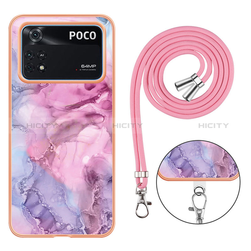 Custodia Silicone Gel Morbida Fantasia Modello Cover con Cinghia Cordino Mano YB7 per Xiaomi Poco M4 Pro 4G