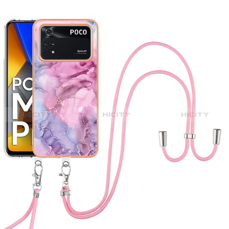 Custodia Silicone Gel Morbida Fantasia Modello Cover con Cinghia Cordino Mano YB7 per Xiaomi Poco M4 Pro 4G