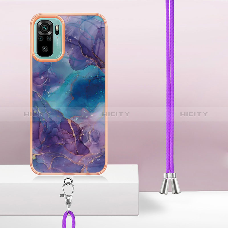 Custodia Silicone Gel Morbida Fantasia Modello Cover con Cinghia Cordino Mano YB7 per Xiaomi Redmi Note 10 4G