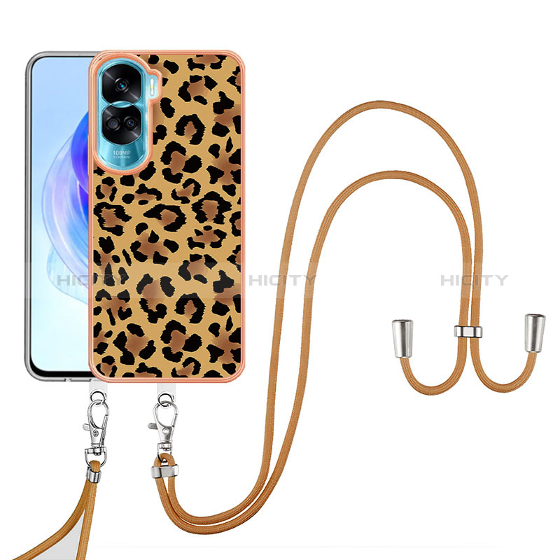 Custodia Silicone Gel Morbida Fantasia Modello Cover con Cinghia Cordino Mano YB8 per Huawei Honor 90 Lite 5G