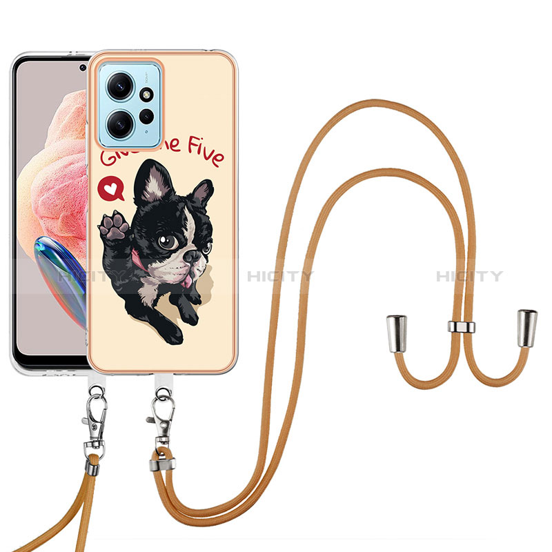 Custodia Silicone Gel Morbida Fantasia Modello Cover con Cinghia Cordino Mano YB8 per Xiaomi Redmi Note 12 4G