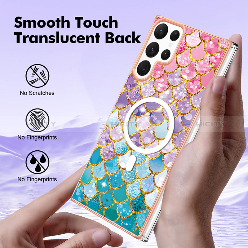 Custodia Silicone Gel Morbida Fantasia Modello Cover con Mag-Safe Magnetic per Samsung Galaxy S22 Ultra 5G