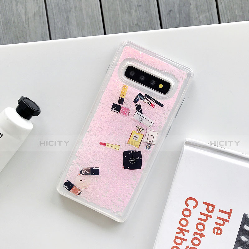 Custodia Silicone Gel Morbida Fantasia Modello Cover K01 per Samsung Galaxy S10 Rosa