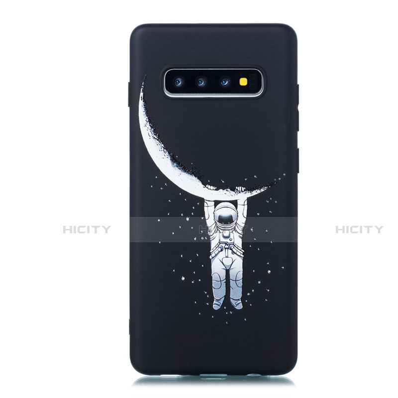 Custodia Silicone Gel Morbida Fantasia Modello Cover per Samsung Galaxy S10 Nero