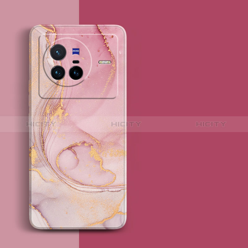 Custodia Silicone Gel Morbida Fantasia Modello Cover per Vivo X80 5G Rosa