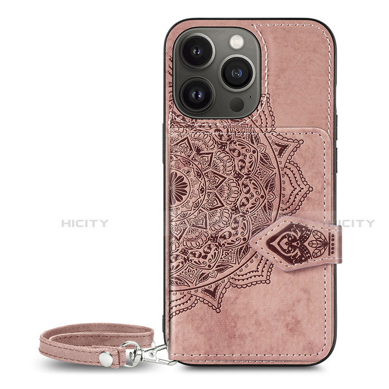 Custodia Silicone Gel Morbida Fantasia Modello Cover S01 per Apple iPhone 13 Pro Oro Rosa