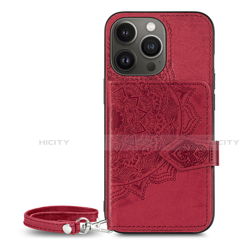 Custodia Silicone Gel Morbida Fantasia Modello Cover S01 per Apple iPhone 13 Pro Rosso