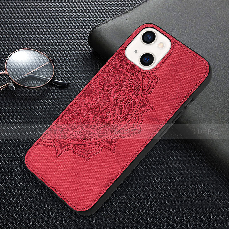 Custodia Silicone Gel Morbida Fantasia Modello Cover S01 per Apple iPhone 13 Rosso