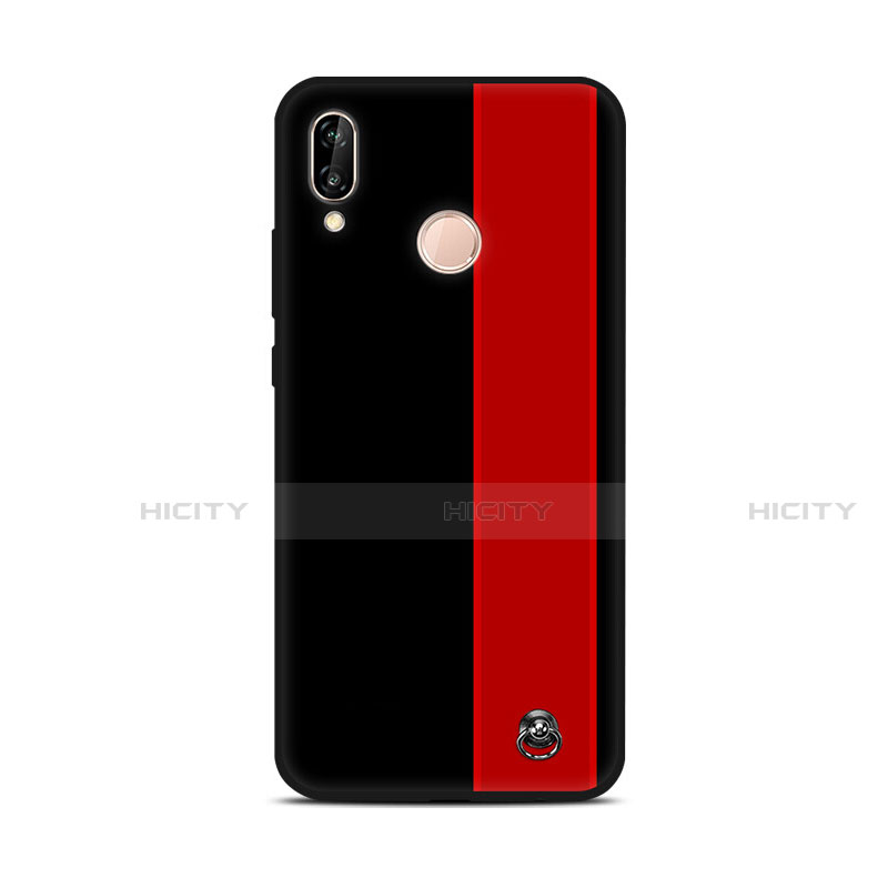 Custodia Silicone Gel Morbida Fantasia Modello Cover S01 per Huawei Nova 3e Rosso