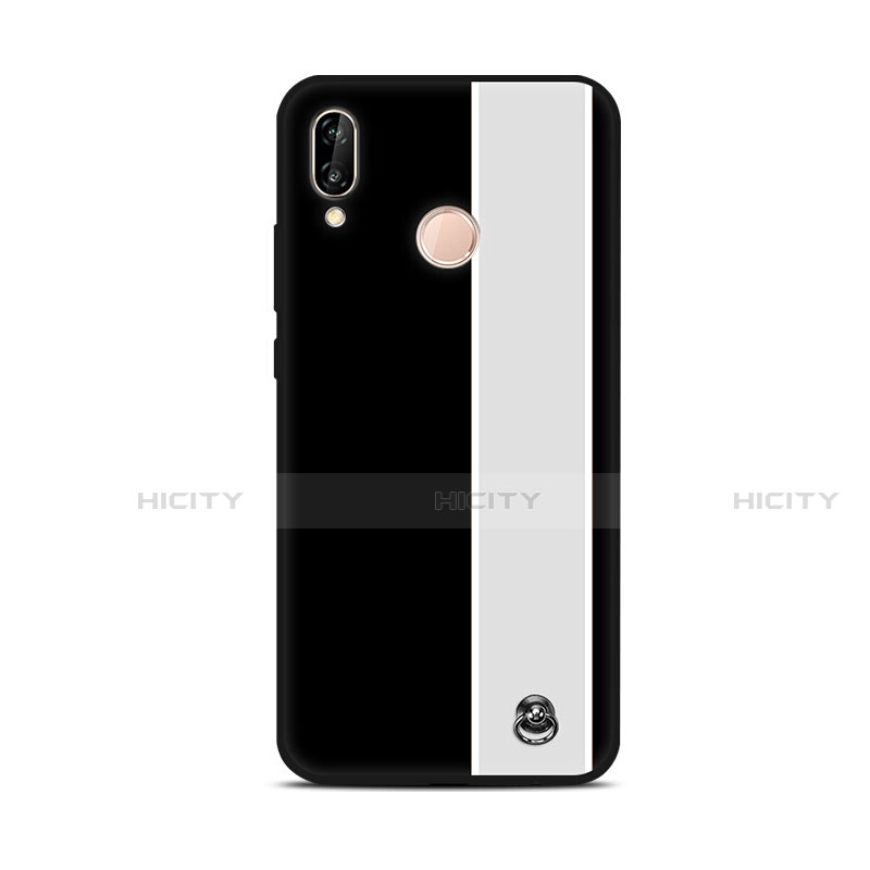 Custodia Silicone Gel Morbida Fantasia Modello Cover S01 per Huawei P20 Lite Bianco