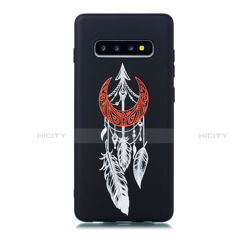 Custodia Silicone Gel Morbida Fantasia Modello Cover S01 per Samsung Galaxy S10 5G Nero