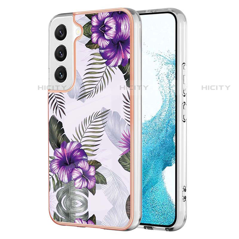 Custodia Silicone Gel Morbida Fantasia Modello Cover S01 per Samsung Galaxy S21 FE 5G Viola