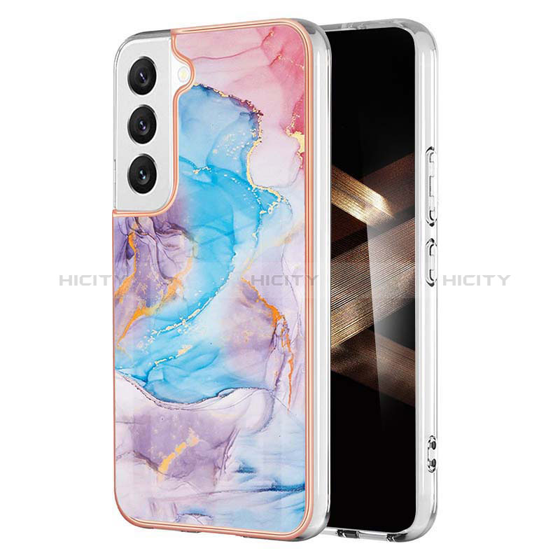 Custodia Silicone Gel Morbida Fantasia Modello Cover S01 per Samsung Galaxy S24 Plus 5G Blu