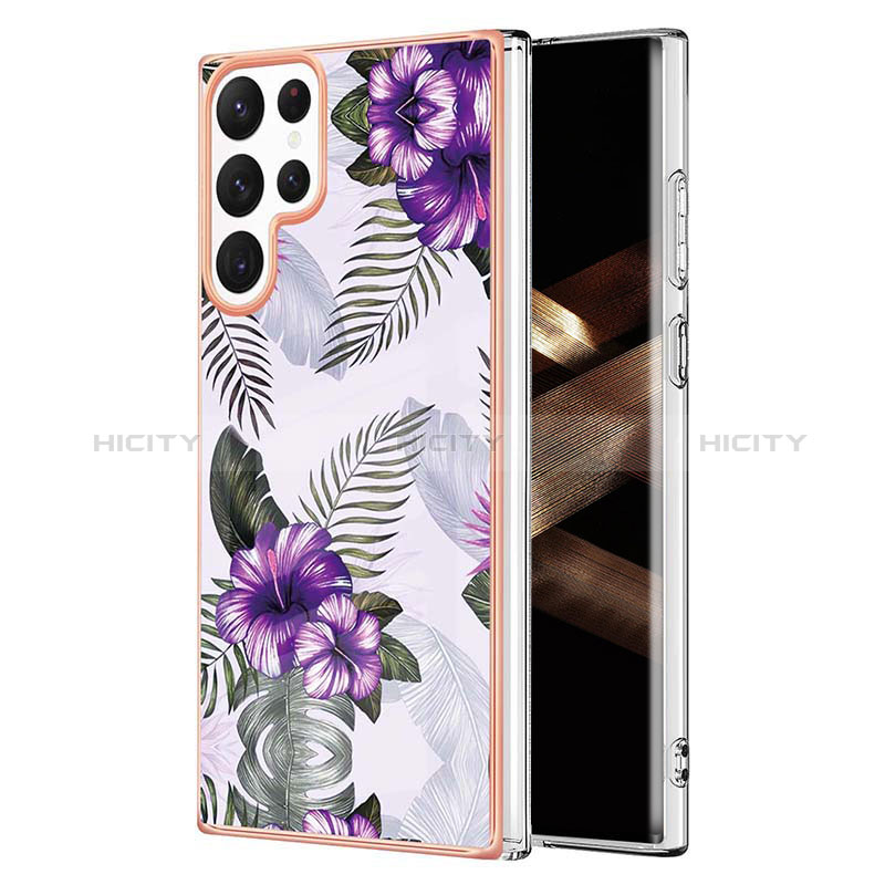 Custodia Silicone Gel Morbida Fantasia Modello Cover S01 per Samsung Galaxy S24 Ultra 5G Viola