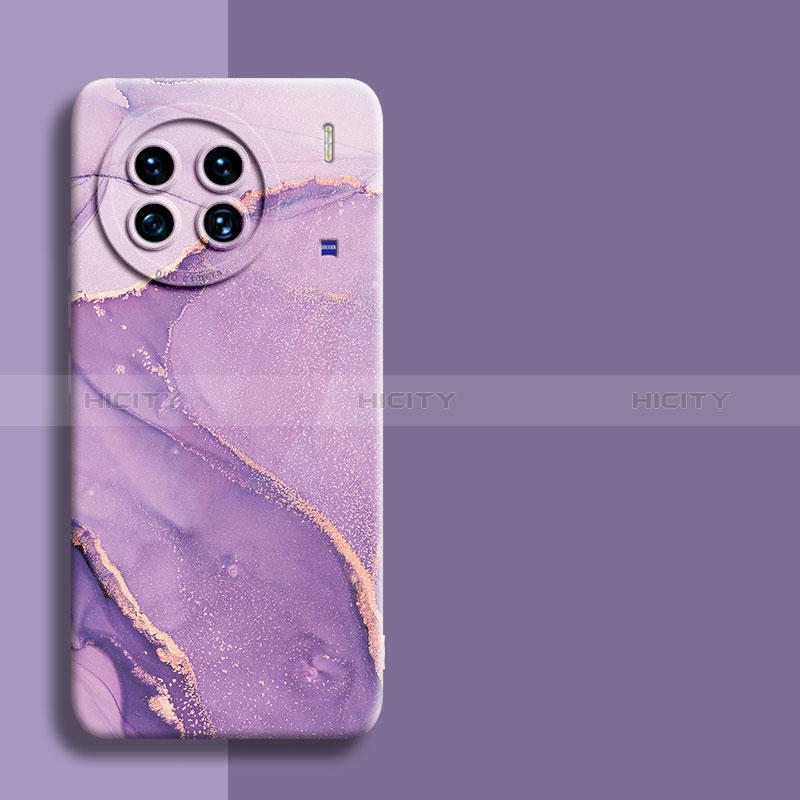 Custodia Silicone Gel Morbida Fantasia Modello Cover S01 per Vivo X90 5G Lavanda