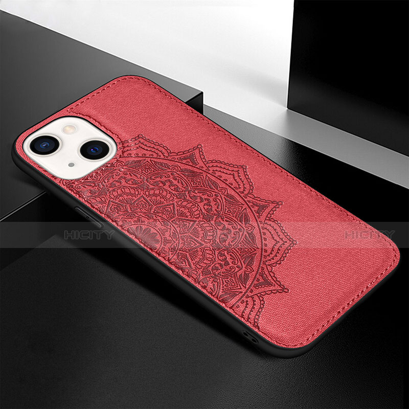 Custodia Silicone Gel Morbida Fantasia Modello Cover S05 per Apple iPhone 13 Mini Rosso