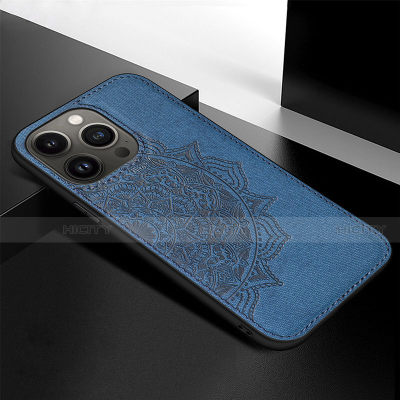 Custodia Silicone Gel Morbida Fantasia Modello Cover S05 per Apple iPhone 14 Pro Max Blu