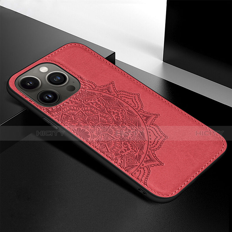 Custodia Silicone Gel Morbida Fantasia Modello Cover S05 per Apple iPhone 14 Pro Rosso