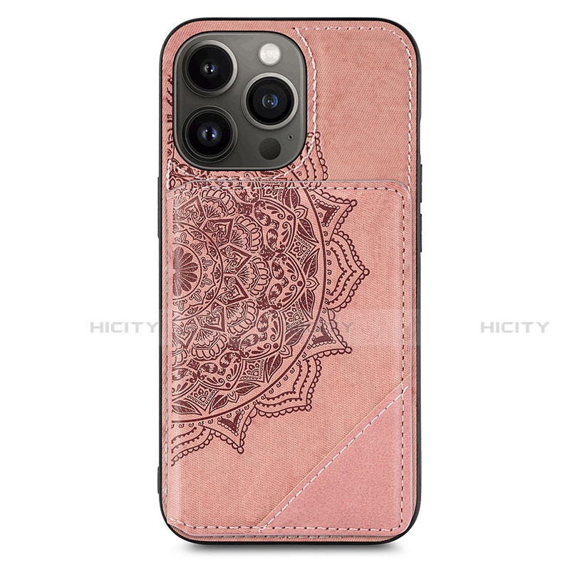 Custodia Silicone Gel Morbida Fantasia Modello Cover S06 per Apple iPhone 13 Pro Max Oro Rosa