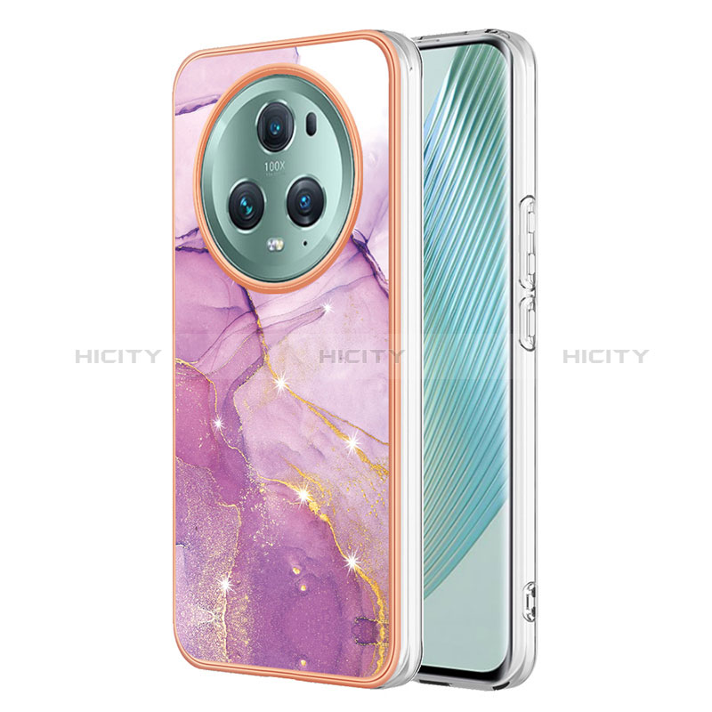 Custodia Silicone Gel Morbida Fantasia Modello Cover Y01B per Huawei Honor Magic5 Lite 5G Lavanda