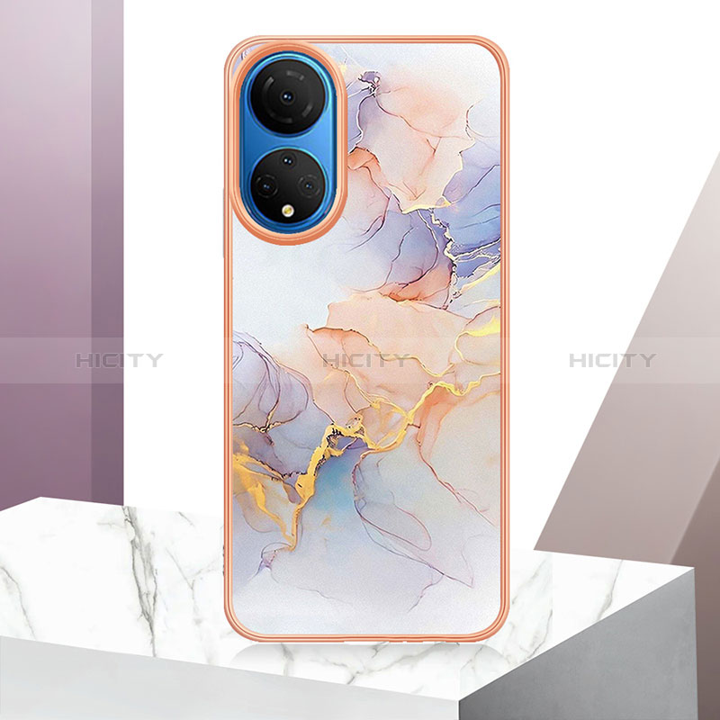 Custodia Silicone Gel Morbida Fantasia Modello Cover Y01B per Huawei Honor X7 Lavanda