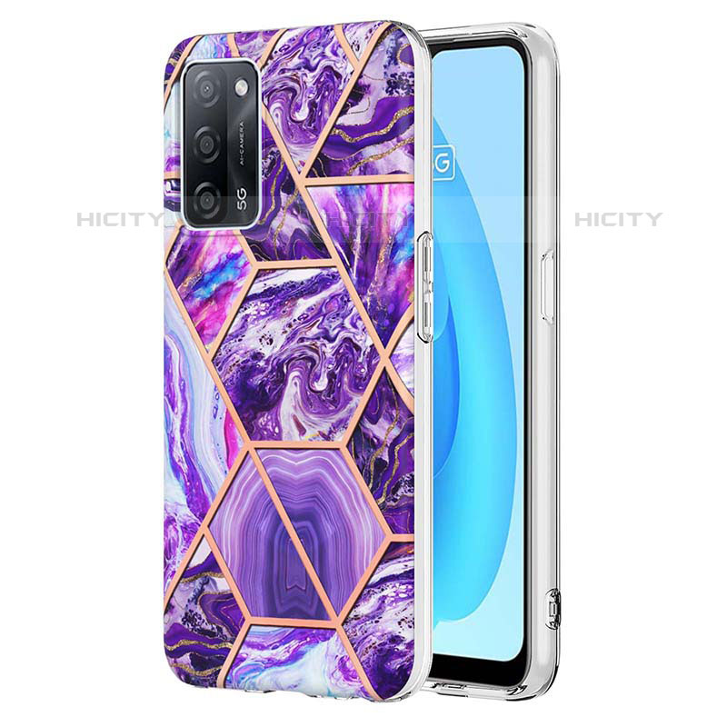 Custodia Silicone Gel Morbida Fantasia Modello Cover Y01B per Oppo A55 5G Viola