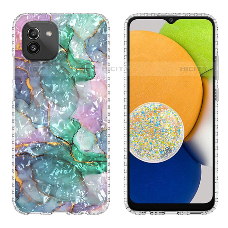 Custodia Silicone Gel Morbida Fantasia Modello Cover Y01B per Samsung Galaxy A03 Multicolore