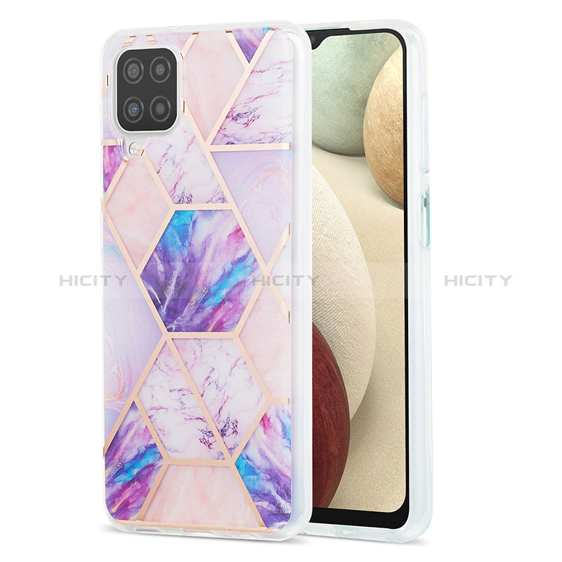 Custodia Silicone Gel Morbida Fantasia Modello Cover Y01B per Samsung Galaxy A12 Lavanda