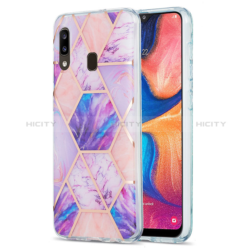 Custodia Silicone Gel Morbida Fantasia Modello Cover Y01B per Samsung Galaxy A30 Lavanda