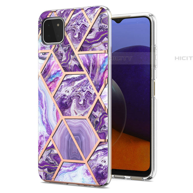 Custodia Silicone Gel Morbida Fantasia Modello Cover Y01B per Samsung Galaxy F42 5G Viola