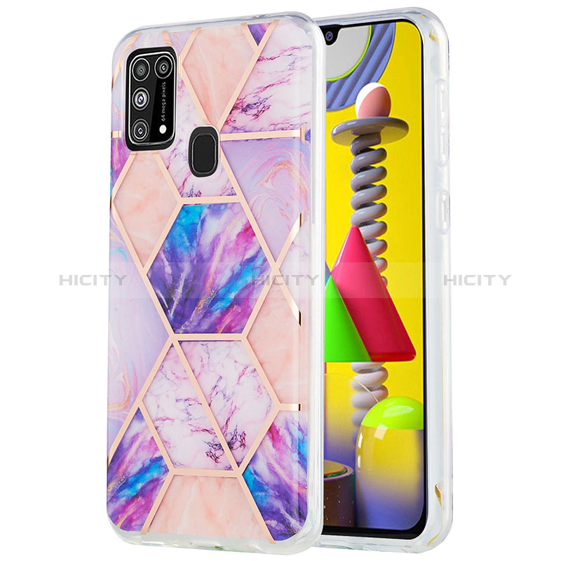 Custodia Silicone Gel Morbida Fantasia Modello Cover Y01B per Samsung Galaxy M31 Prime Edition Lavanda