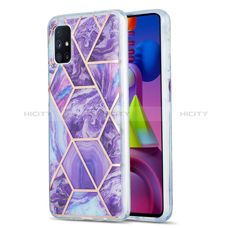 Custodia Silicone Gel Morbida Fantasia Modello Cover Y01B per Samsung Galaxy M51 Viola