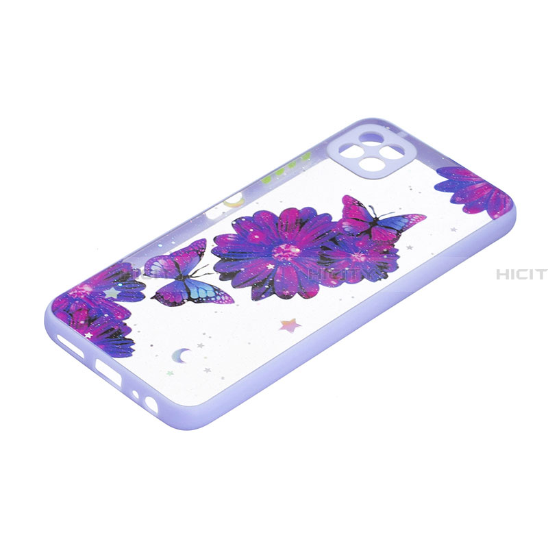 Custodia Silicone Gel Morbida Fantasia Modello Cover Y01X per Samsung Galaxy A22 5G Viola