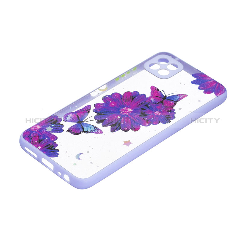 Custodia Silicone Gel Morbida Fantasia Modello Cover Y01X per Samsung Galaxy A22s 5G Viola