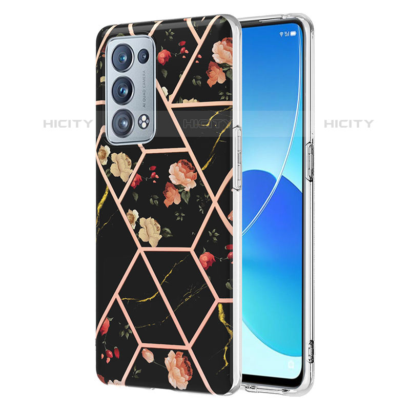 Custodia Silicone Gel Morbida Fantasia Modello Cover Y02B per Oppo Reno6 Pro 5G Nero