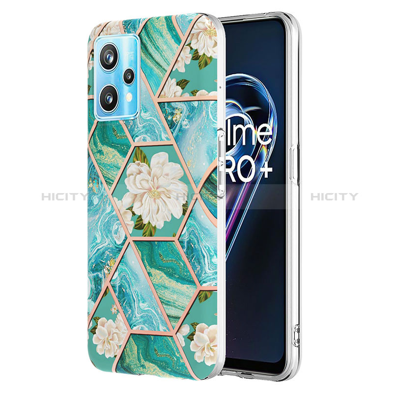 Custodia Silicone Gel Morbida Fantasia Modello Cover Y02B per Realme 9 Pro+ Plus 5G Verde