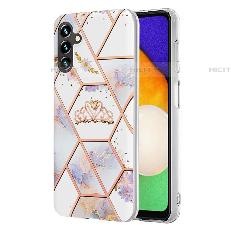 Custodia Silicone Gel Morbida Fantasia Modello Cover Y02B per Samsung Galaxy A04s Grigio