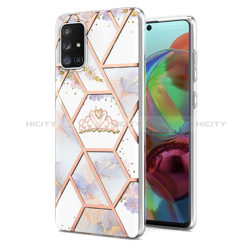 Custodia Silicone Gel Morbida Fantasia Modello Cover Y02B per Samsung Galaxy A71 5G Grigio