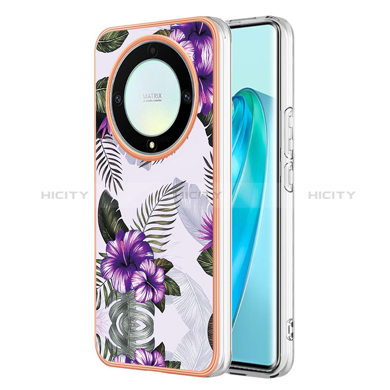 Custodia Silicone Gel Morbida Fantasia Modello Cover Y03B per Huawei Honor Magic5 Lite 5G Viola