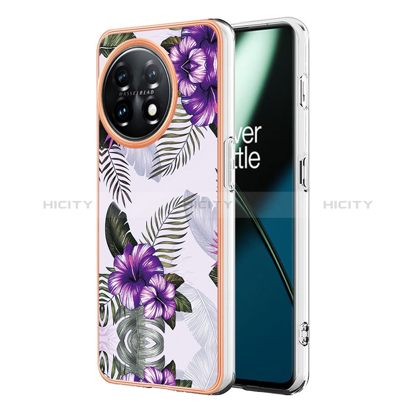 Custodia Silicone Gel Morbida Fantasia Modello Cover Y03B per OnePlus 11 5G Viola