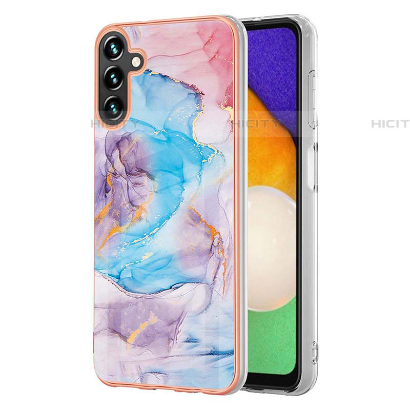 Custodia Silicone Gel Morbida Fantasia Modello Cover Y03B per Samsung Galaxy A04s Blu