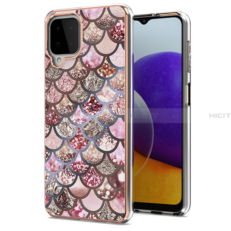 Custodia Silicone Gel Morbida Fantasia Modello Cover Y03B per Samsung Galaxy A22 4G Marrone