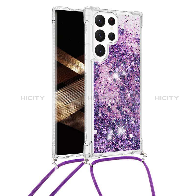 Custodia Silicone Gel Morbida Fantasia Modello Cover Y03B per Samsung Galaxy S24 Ultra 5G Viola