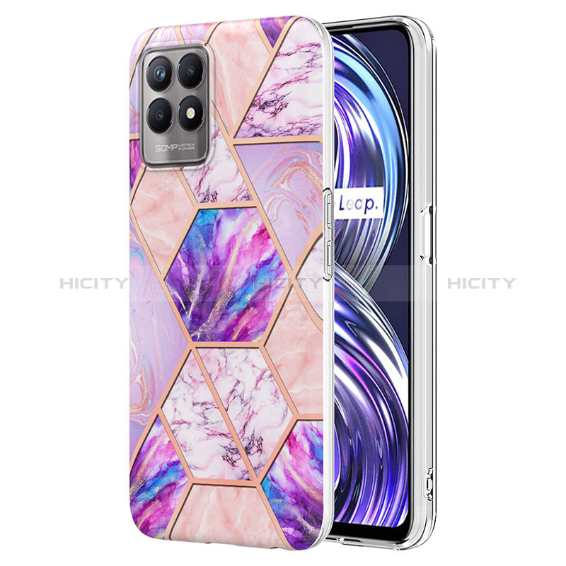 Custodia Silicone Gel Morbida Fantasia Modello Cover Y04B per Realme 8i Lavanda