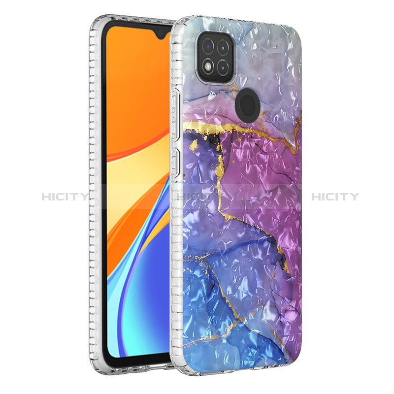 Custodia Silicone Gel Morbida Fantasia Modello Cover Y04B per Xiaomi Redmi 9 India Viola